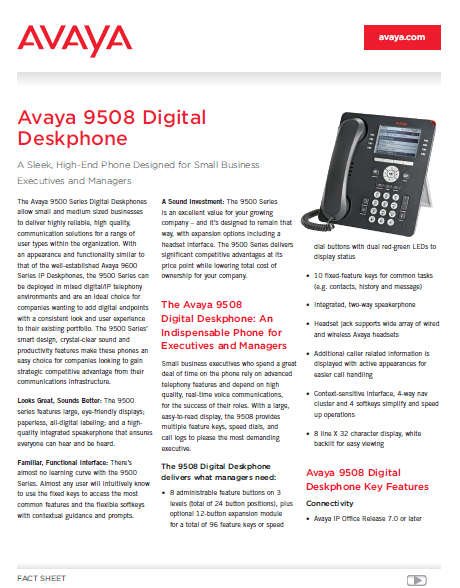 Avaya 9508 Series Phones - Laketec